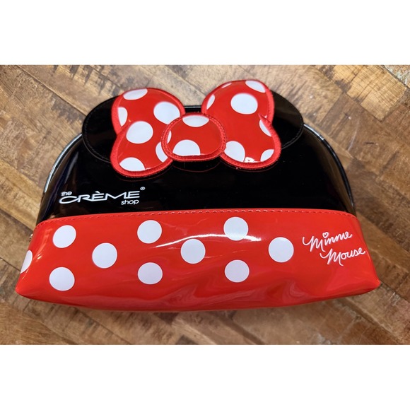The Crème Shop Handbags - The Crème Shop Disney Minnie Mouse Makeup Bag Red Black Polka Dot Bow MMB8390